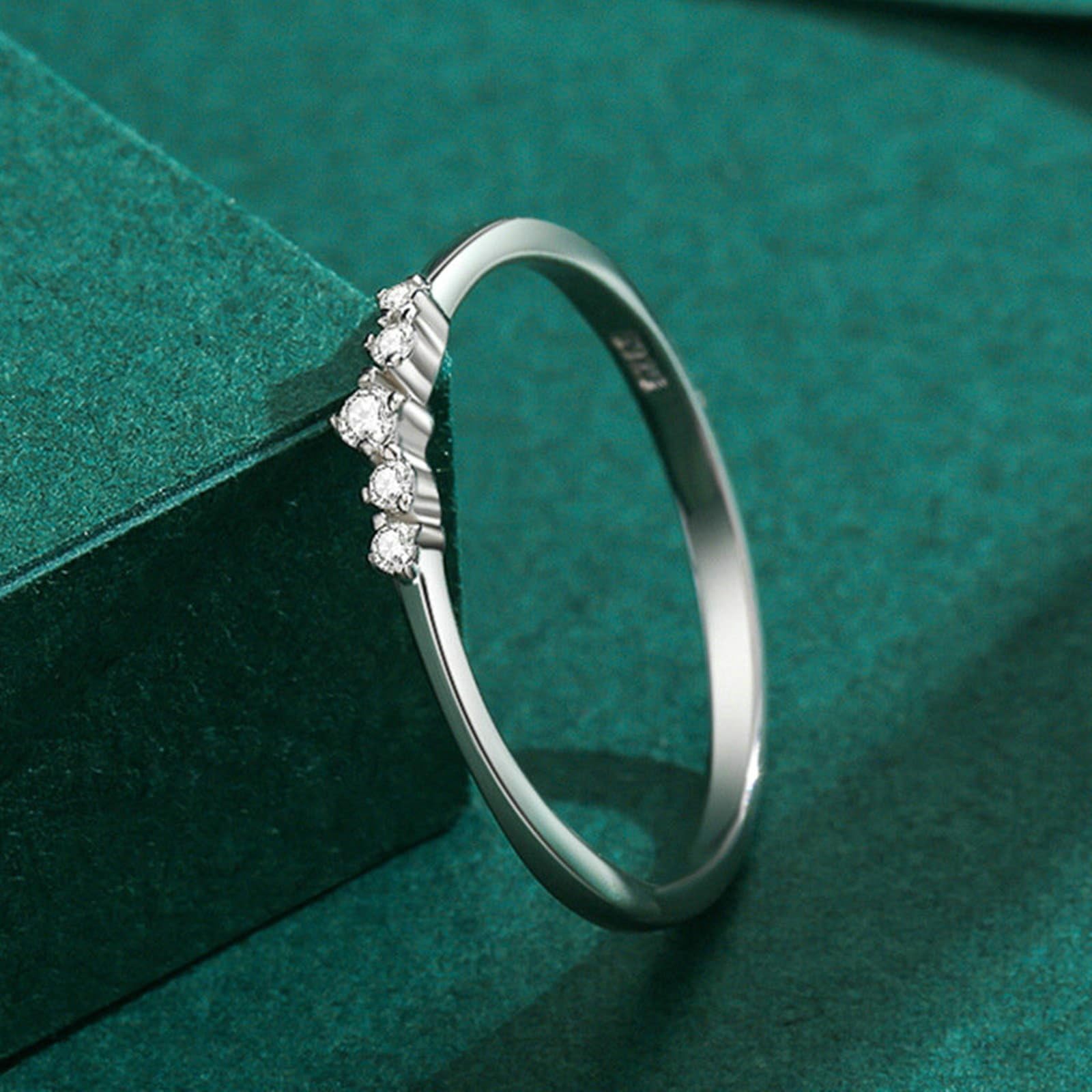 Anillo de compromiso de oro blanco Au 375/585/750, anillo de compromiso con diamante auténtico, 9 K/14 K/18 K, oro blanco, talla 47-65