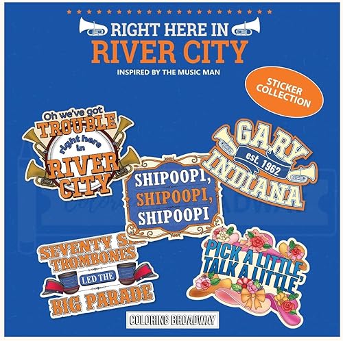Miniatura 7 de Coloring Broadway - Calcomanías inspiradas en el hombre de la música (juego de 5) colección "Right Here in River City", mercancía musical de