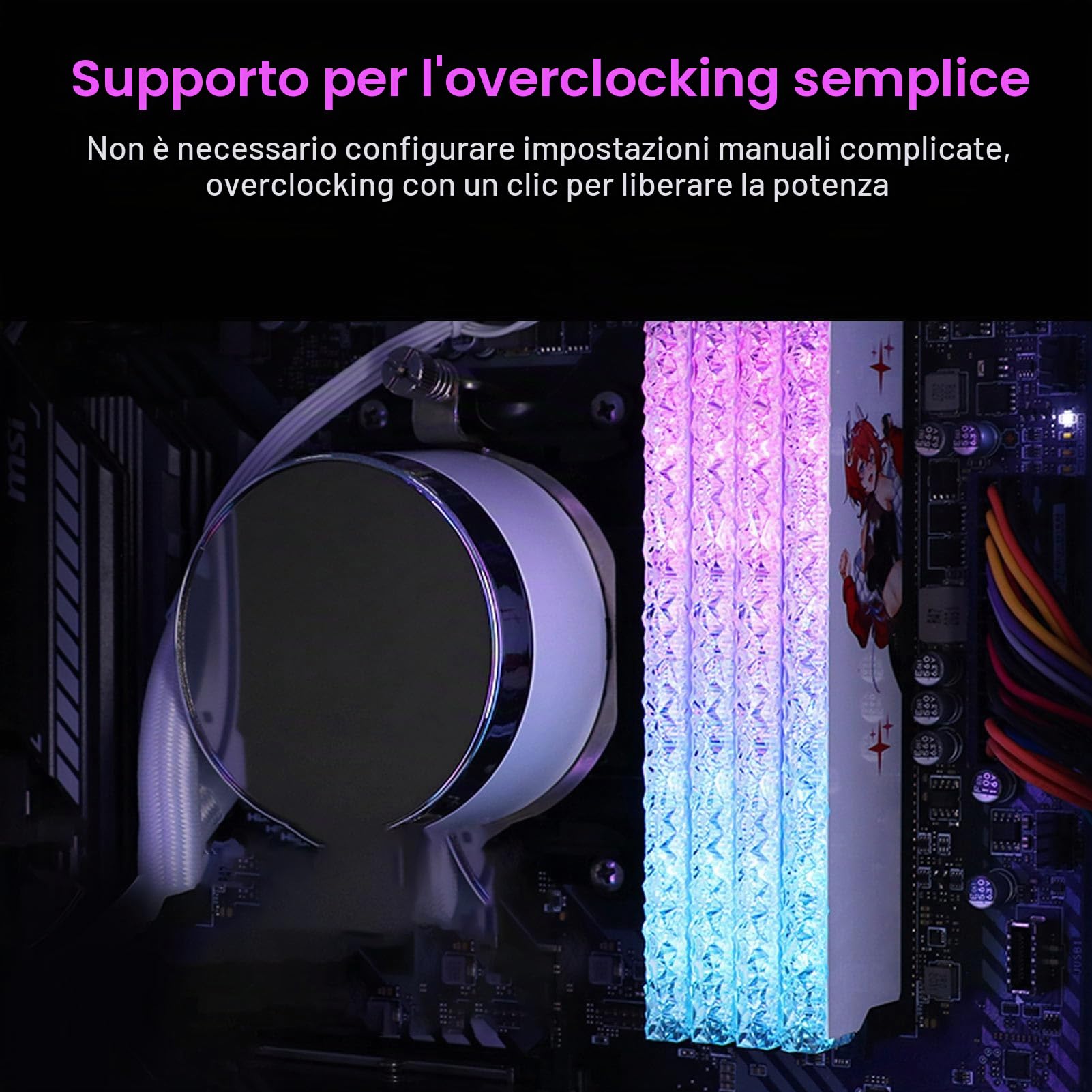 RGB DDR5 32GB Kit 2x16GB 6400MHz PC5-51200U CL32-39-39-80 Modulo di Memoria Desktop Ram con XMP3.0, Supporto EXPO (stile 1)