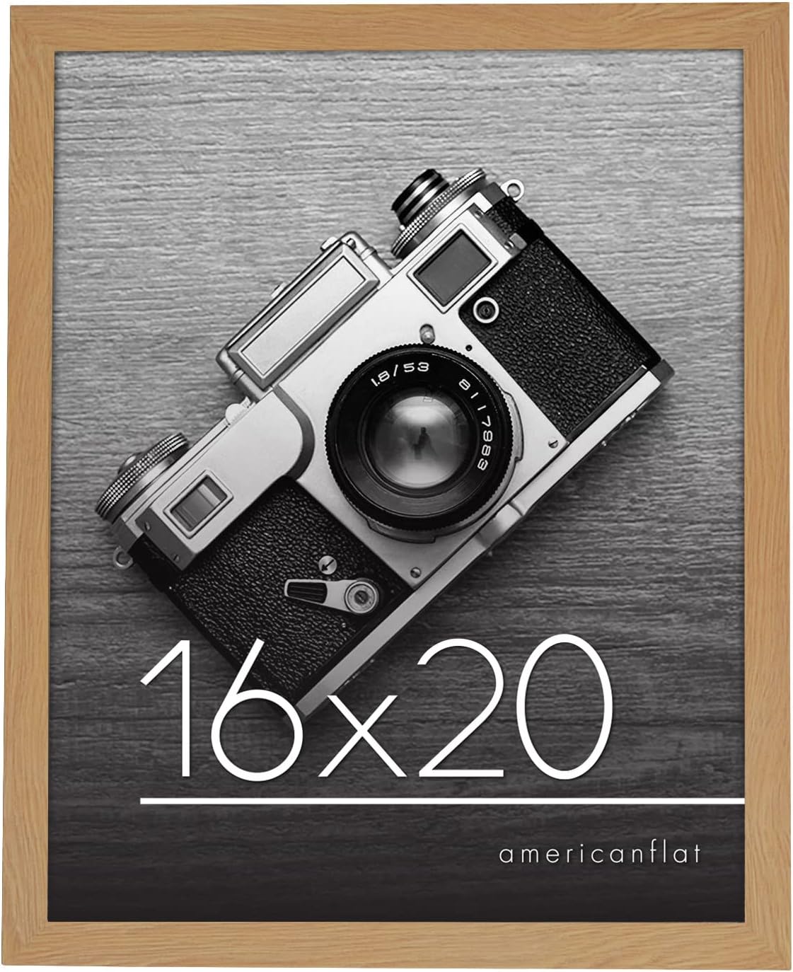 Americanflat 16x20 Poster Frame in Pine - Composite Wood with Polished Plexiglass - Horizontal and Vertical Formats for Wall with Included Hanging Hardware