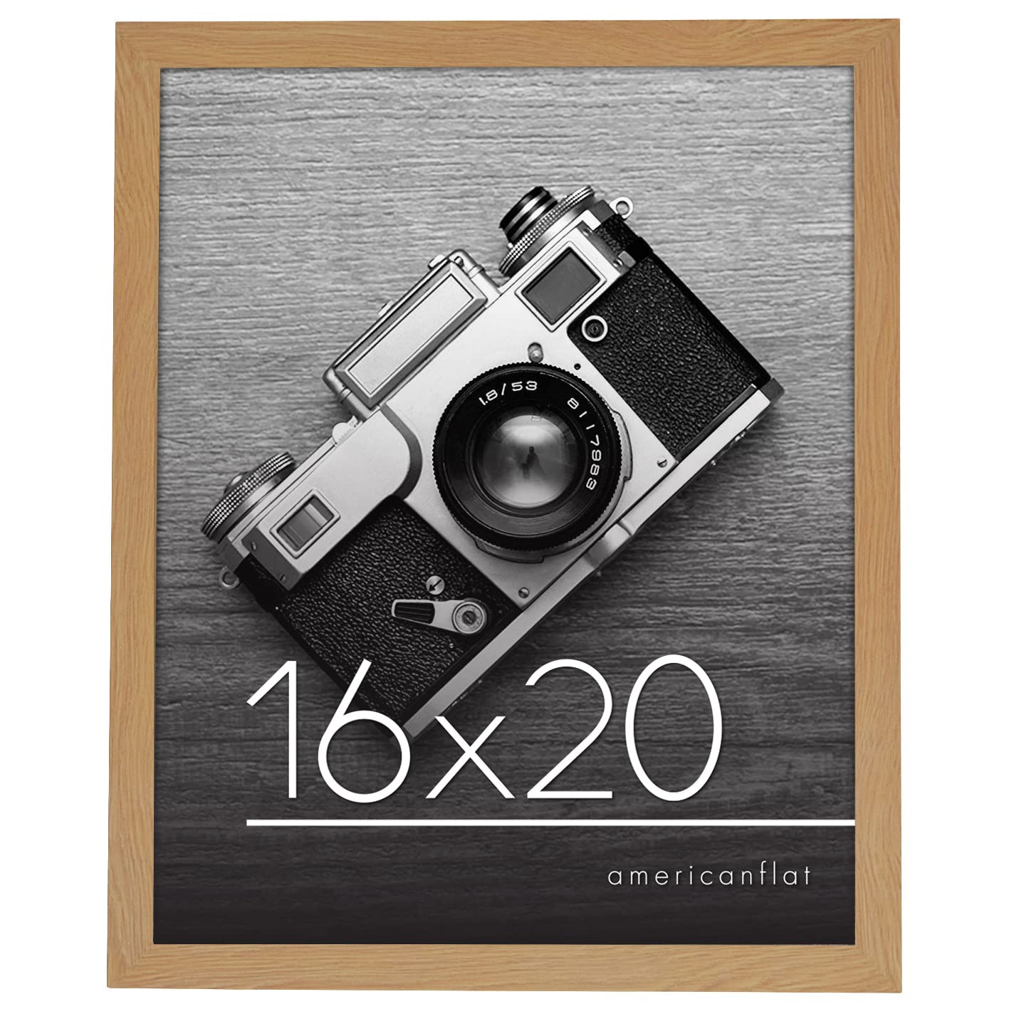 Americanflat 16x20 Picture Frame in Pine - Photo Frame with Engineered Wood Frame and Polished Plexiglass Cover - Horizontal and Vertical Formats for Wall with Built-in Hanging Hardware