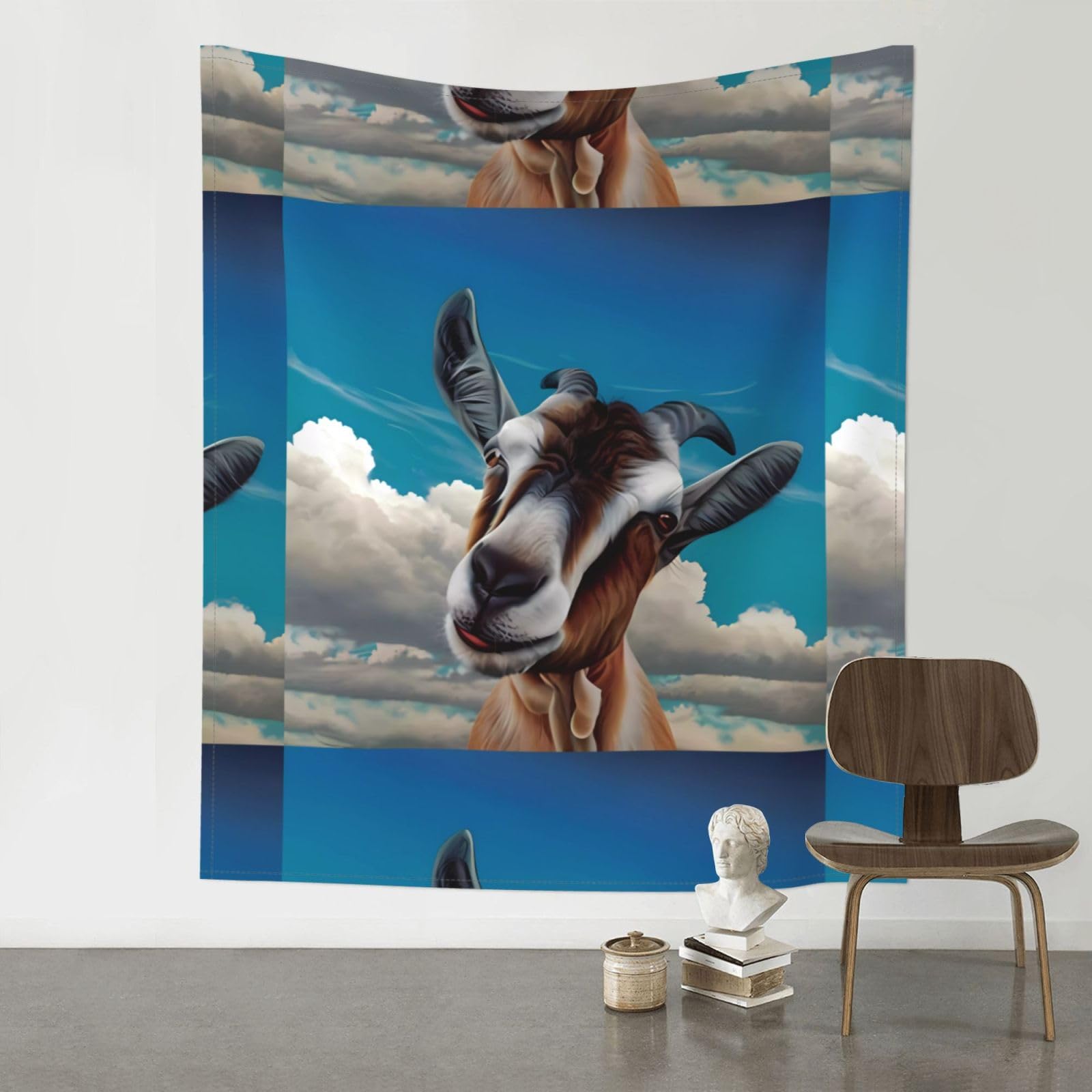 WHJSSF Goat Prints 60x51in Wall Tapestry Bohemian Throw Blanket Dorm Decor Beach Picnic Cover