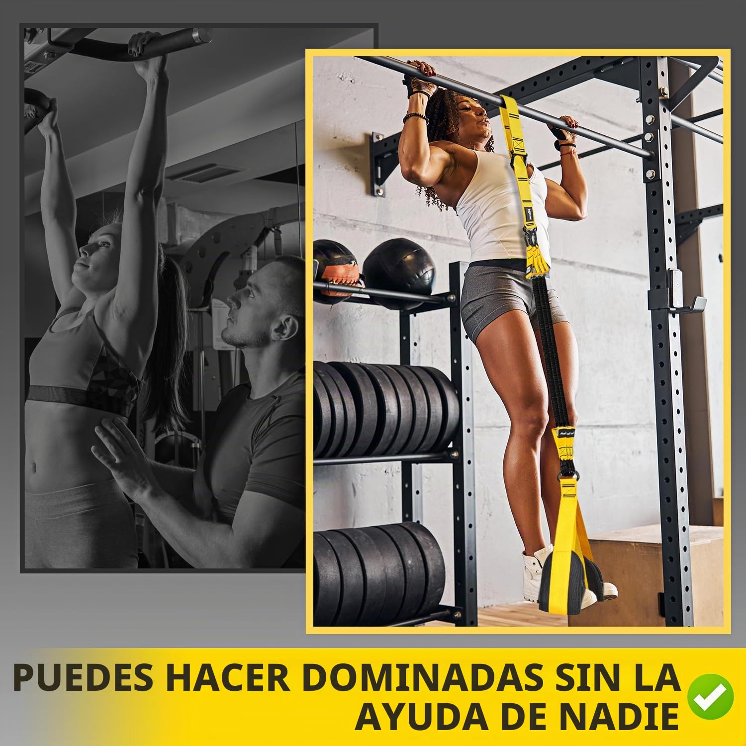 HOXWC Bandas de asistencia para dominadas, banda de resistencia ajustable y resistente para dominadas, 3 bandas de dominadas, cómodo soporte de pies/rodillas, bandas de asistencia para dominadas