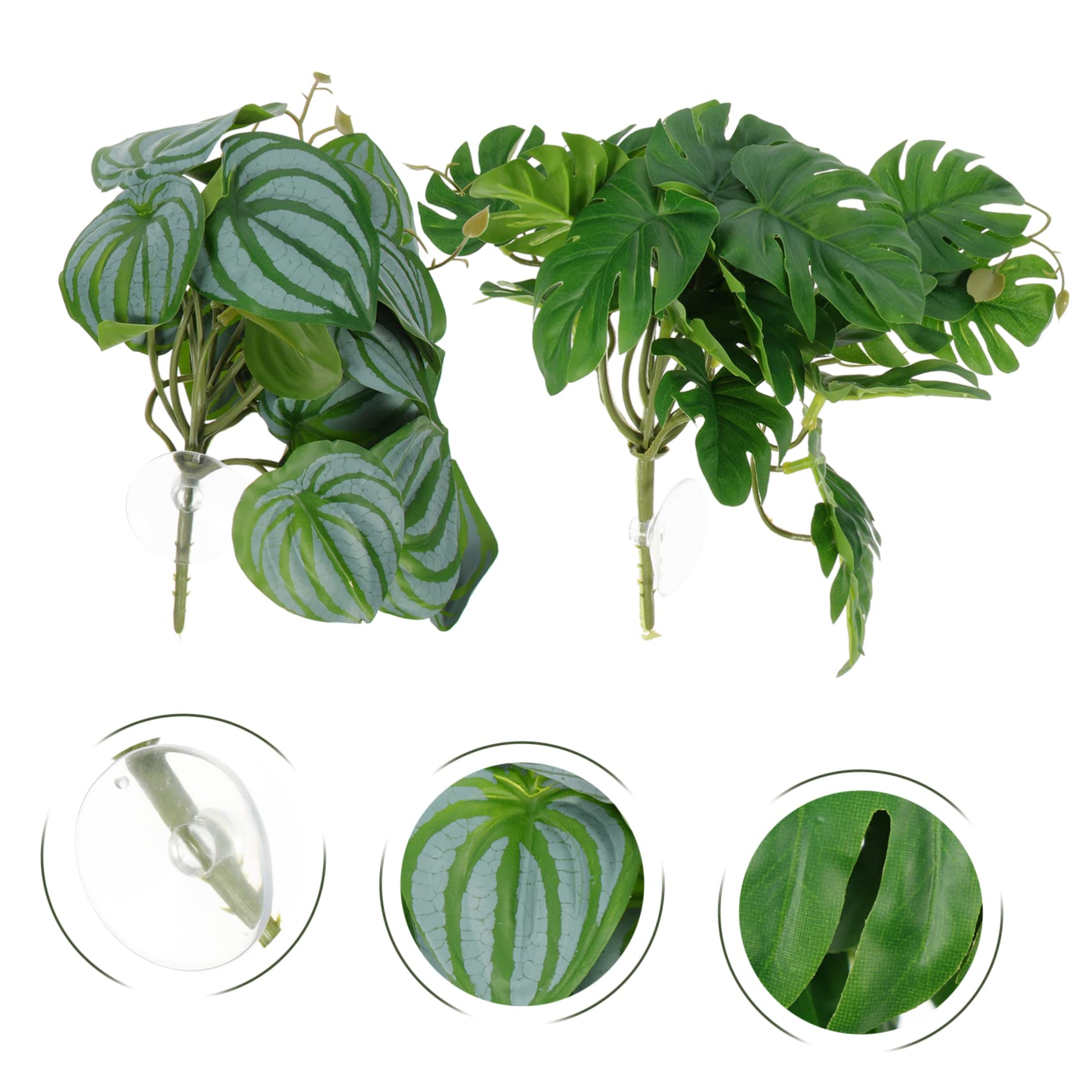 Happyyami 10kawałki Dekoracyjnych Sztucznych Roślin Do Terrarium Dla Gadów Realistyczne Liście Ozdoby Do Akwarium Dekoracje Dla Gadów Naturalny Wygląd