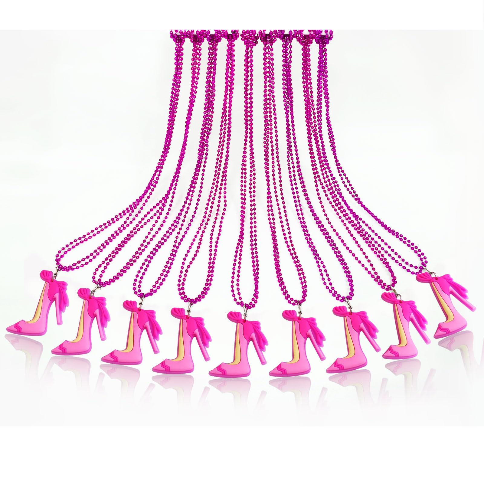 CiciBear 24 Pack Highheel Necklace Party Favors with Mardi Gras Beads for Women Party Favors, Home Decorations, Festivals, Wedding, Birthday