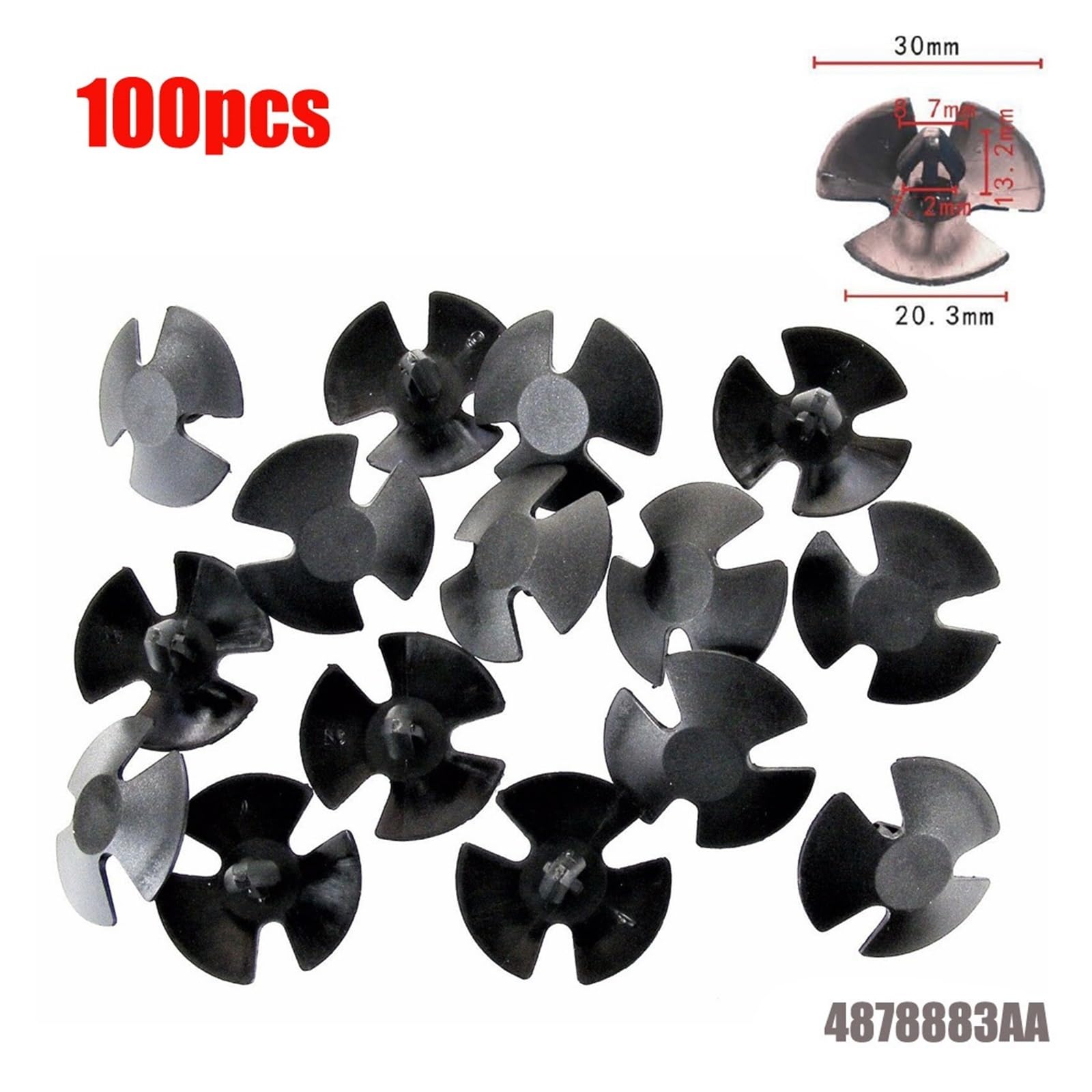 100 szt. Klipsy samochodowe Izolacja maski Klipsy do bagażnika Klips do izolacji kaptura Bawełniane uchwyty 4878883AA