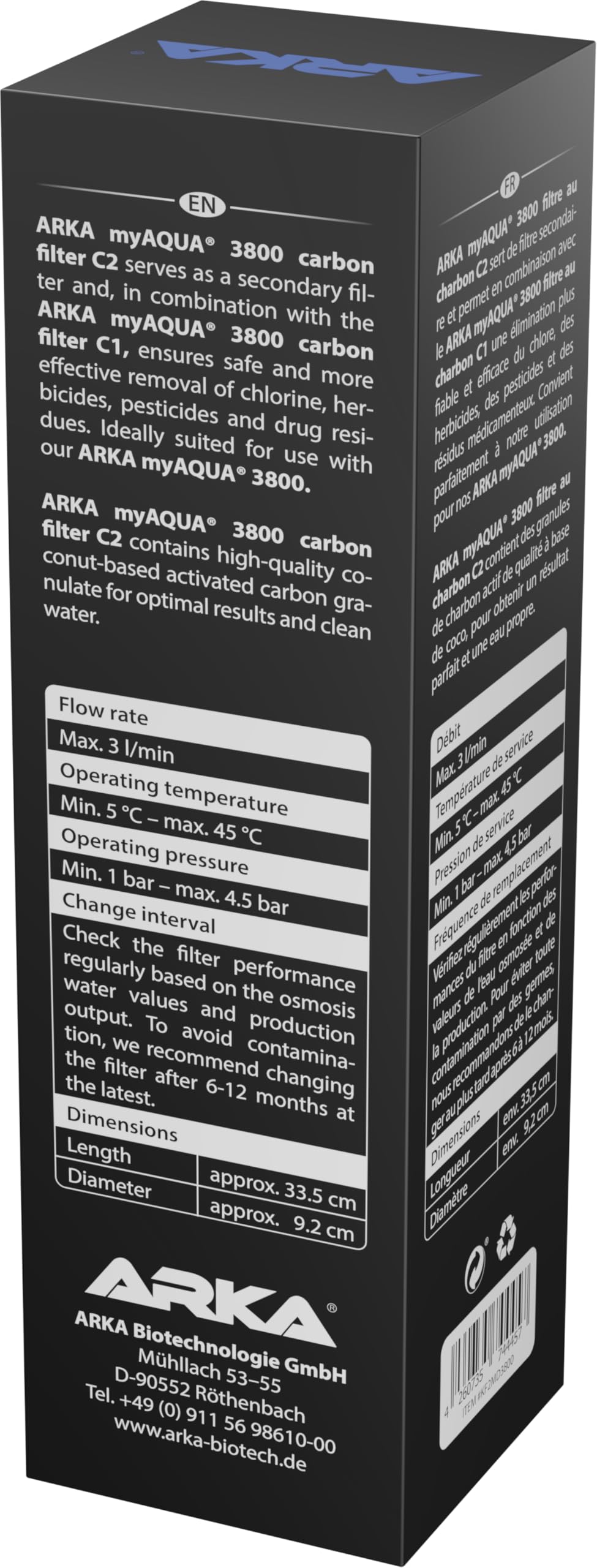 ARKA KF2MD3800 Kohlefilter Carbon Filter C2 myAqua 3800 Reverse Osmosis System, Multicoloured, Komplettfilter - Image 4