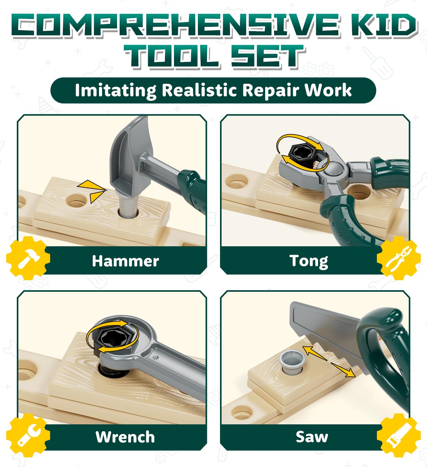 Lehoo Castle Kids Tool Set, Construction Tool Box with Toy Drill & Take Apart Race Car, Toys Gifts for 2 3 4 5 Year Old Boys & Girls - Image 4