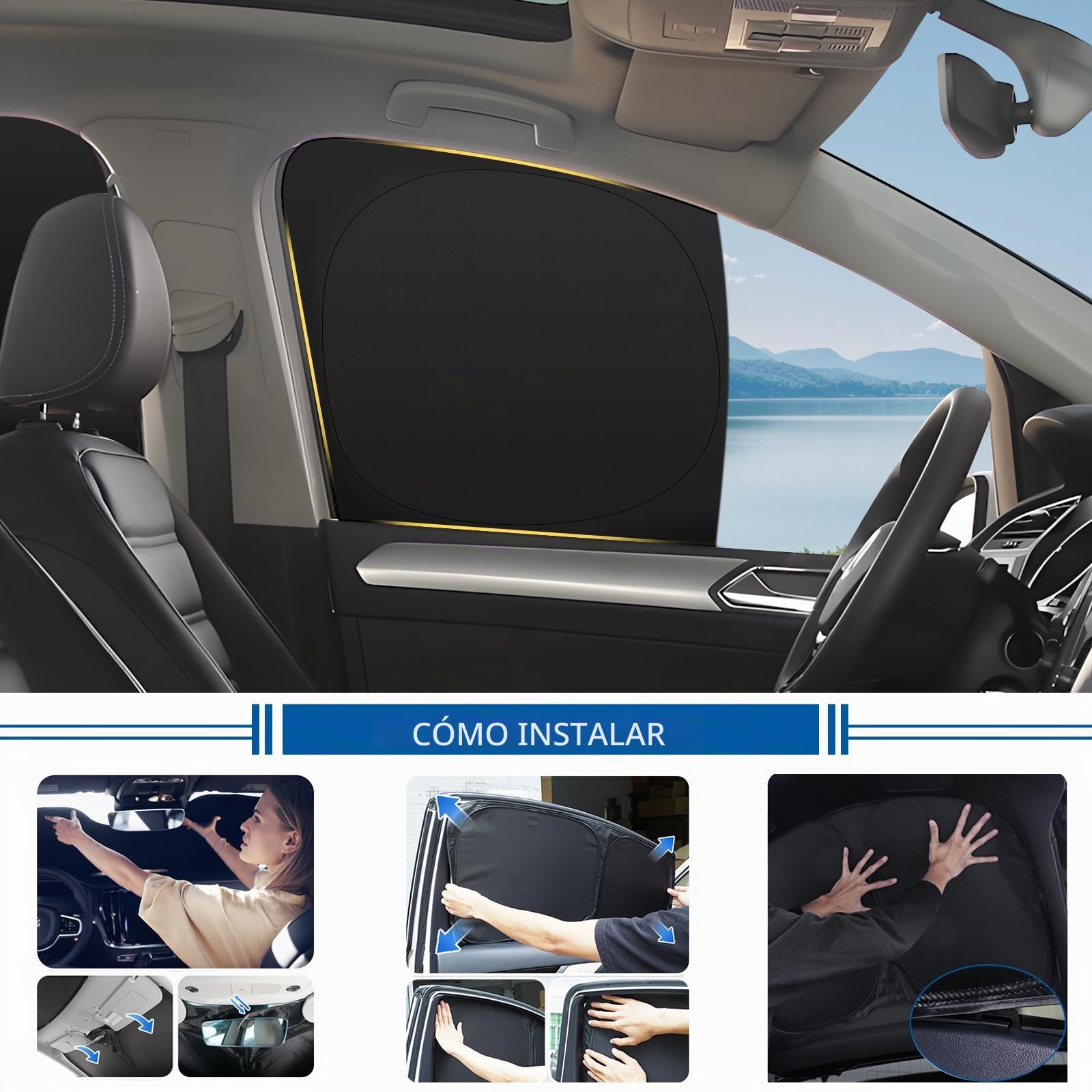 ZATOOTO Parasol Coche para Skoda Kodiaq 2017-2023, Cortinas Coche para Parabrisas, Ventanas Laterales y Ventana Trasera, Juego Completo Protector Solar Aislamiento Térmico y Protección de Privacidad