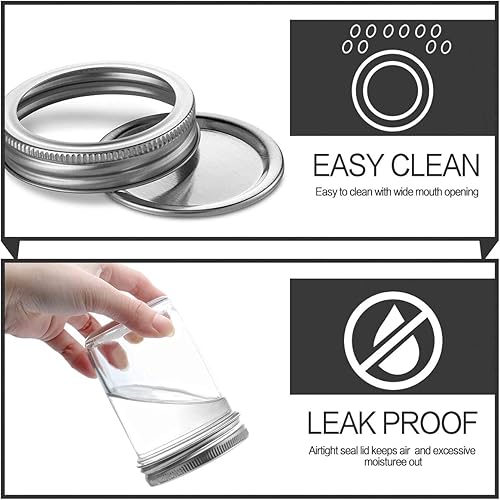 Miniatura 3 de KAMOTA Tarros de vidrio de 8 onzas con tapas y bandas regulares, ideales para mermelada, miel, recuerdos de boda, regalos de ducha, tarros