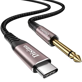 1/4 Inch TS to USB C Audio Cable,USB Type C to 6.35mm TS Mono Interconnect Aux Adapter Recording Cable for Guitar/Bass, Compatible with Laptop/PC/Smartphone with USB C Ports - 3.3FT