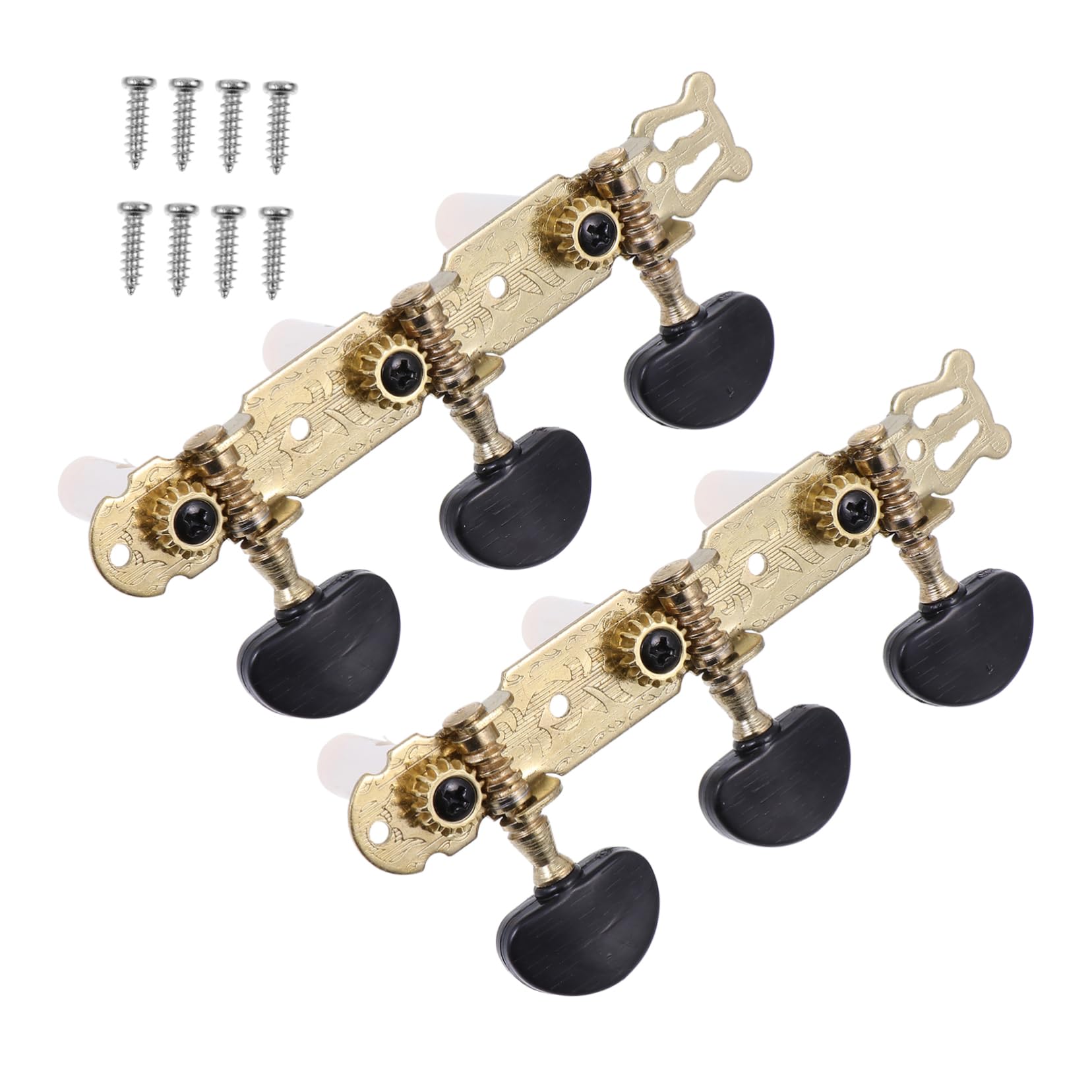 ERINGOGO 2pcs Acoustic Guitar Tuners Fully Enclosed Tuning Knobs for Folk and Classical Guitars Reliable Pitch Accuracy and Easy Maintenance Black Finish