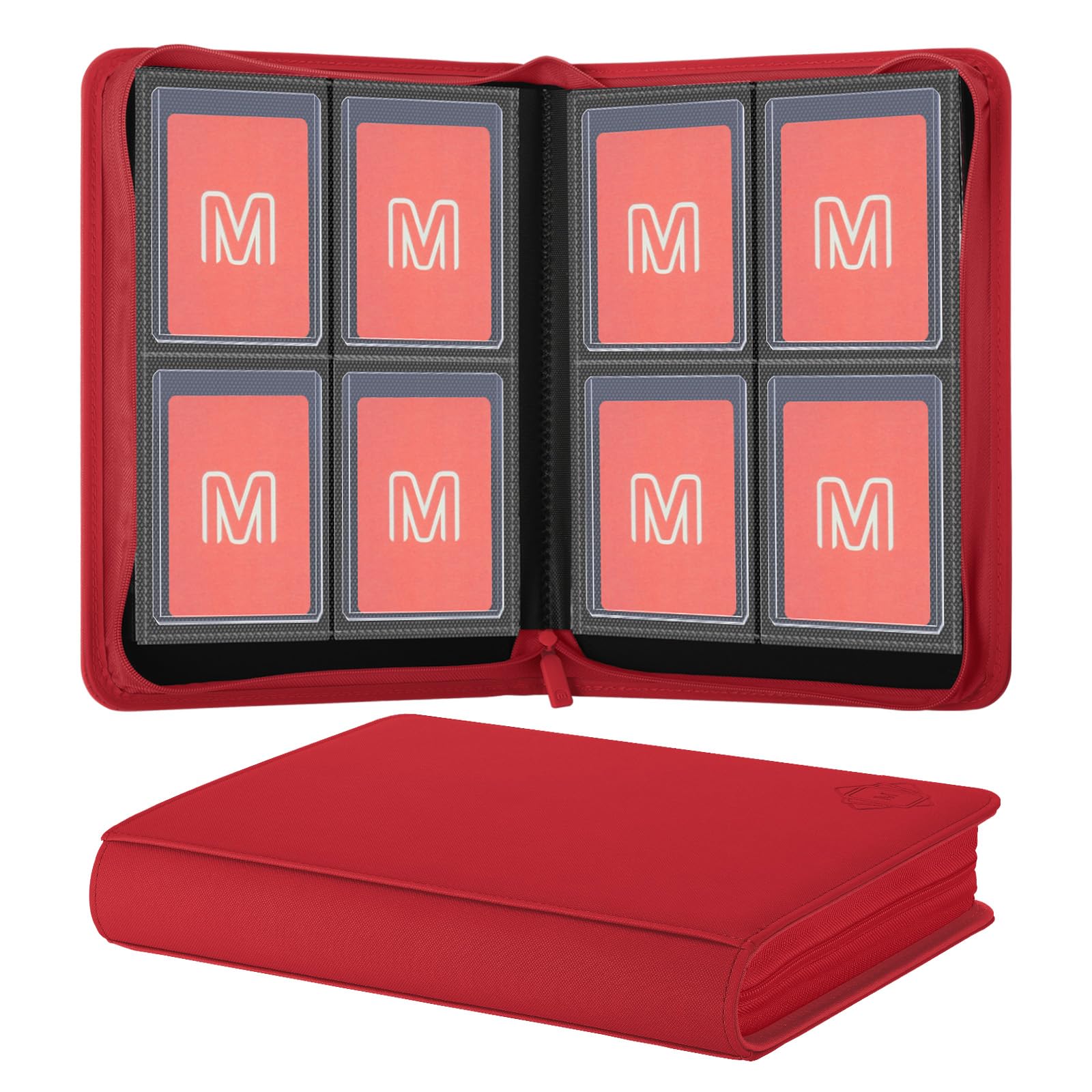 Toploader Binder,4-Pocket Side Load Trading Card Album, Holds 128 Cards with Double-Sided Pockets for MTG, Sports Cards, Top Loader Storage