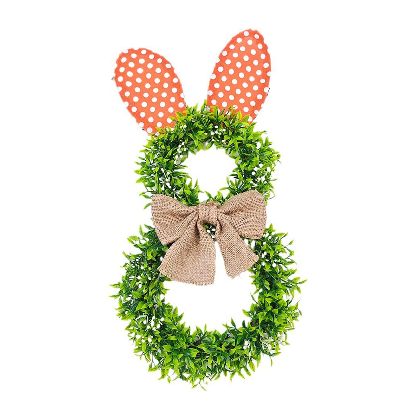 Tsophreniq Floral Wreath Unique Bunnys Wreath Stylish Door Decoration with Ears Garlands Ornament Easter Door Hangings