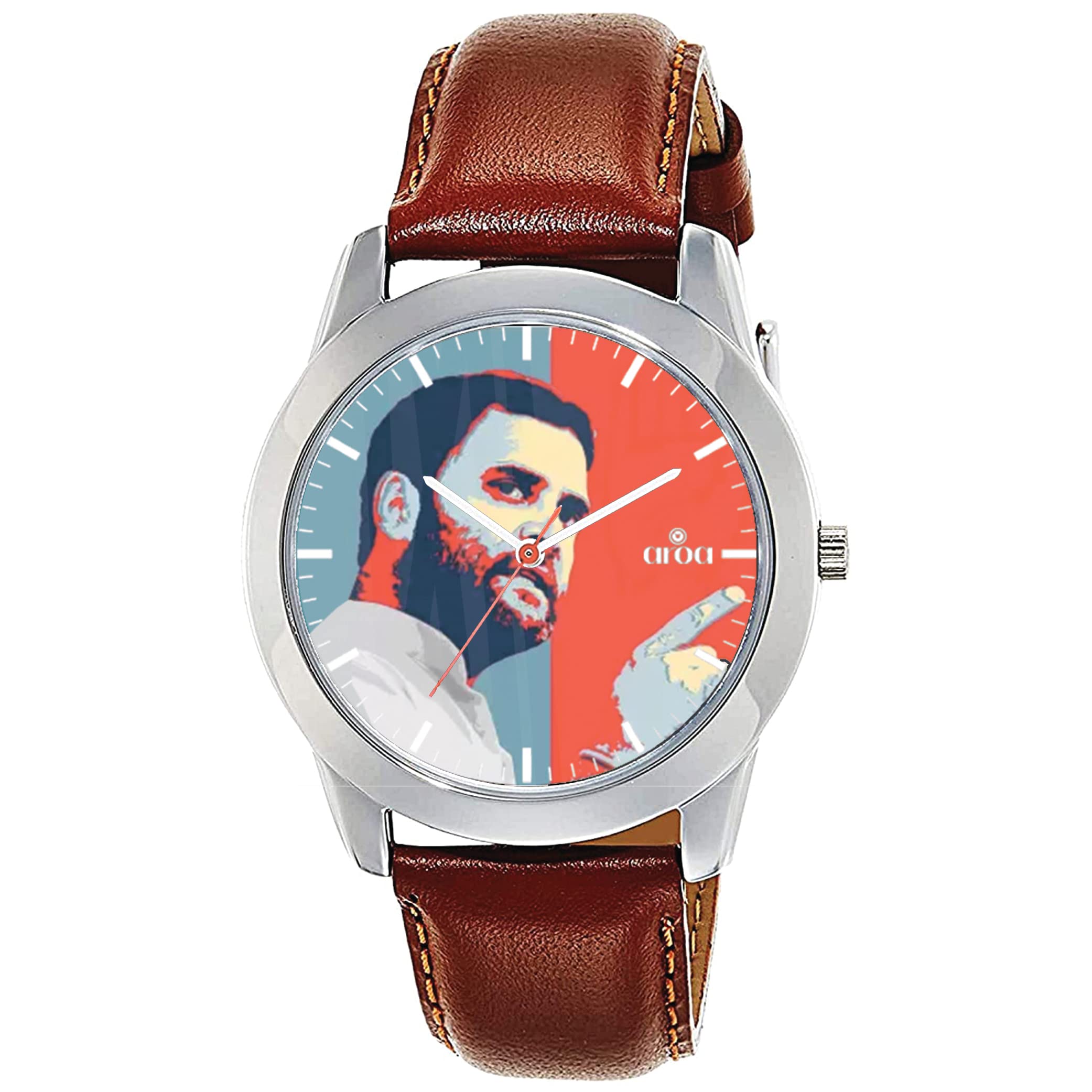 AROA Watch New Watch for Rahul Gandhi Change Metal Type Analog Brown Strap Watch Red and Blue Dial for Men Stylish Watch for Boys (B0BZSP1V4L) Amazon Price History, Amazon Price Tracker