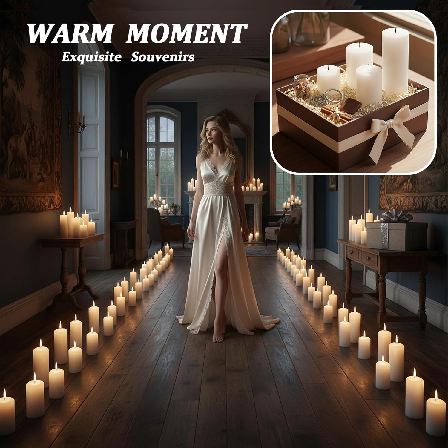 18 Pcs White Pillar Candles Bulk Set，Hurricane Candles，3 Different Lengths 2 x 3/4/6 Inch (6 Each)，Dripless Unscented Smokeless，Gives You a Better Atmosphere When Organizing an Event Party.