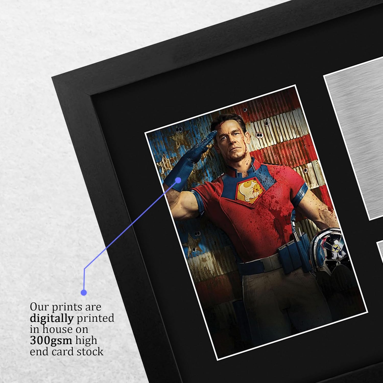 HWC Trading John Cena Gifts Printed Signed Autograph Picture Display for Movie Memorabilia Fans - US Letter Framed (ID-008081)