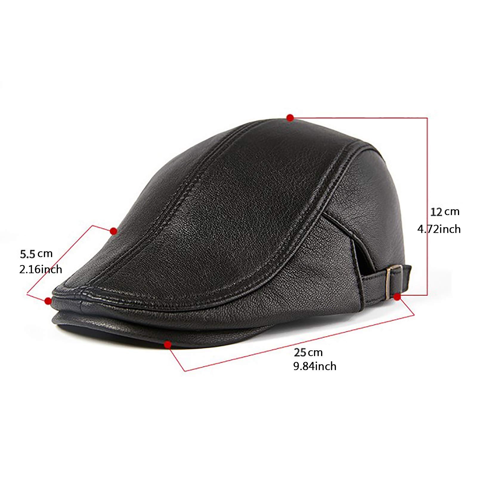 G&F Uomini Pelle Capra Berretto Berretto Regolabile Beanie Berretto con Visiera Autunno Inverno