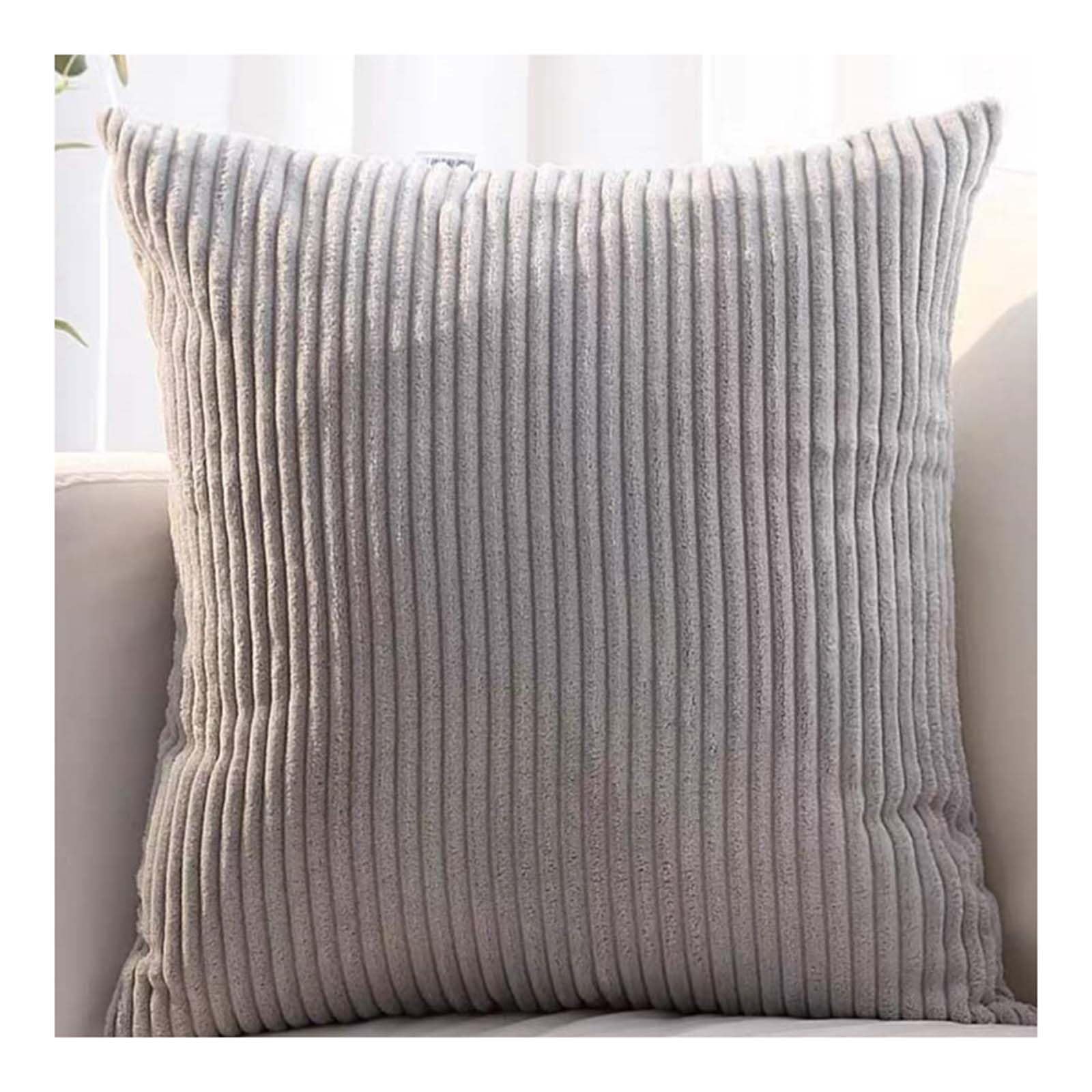 Set of 2 Sofa Pillow Cover corduroy 80x80 Cushion Cases 45x45 60x60 75x75 Decorative Square Throw Pillow Cases with Zipper for Couch Sofa Bed Pillowcase Protectors covers(Color 1,50x50cm/20x20in(2PC))