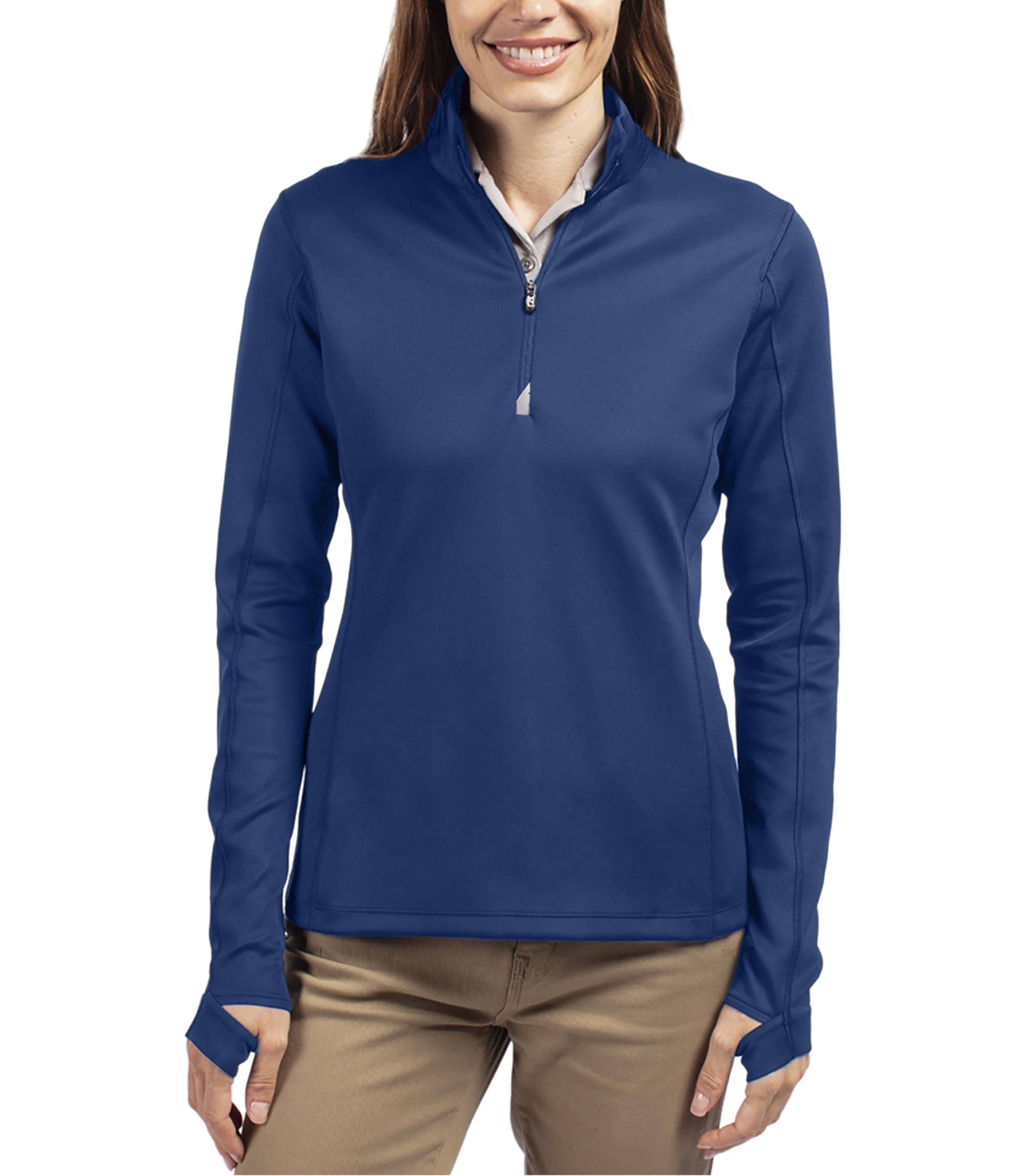 Cutter &amp; Buck womens Moisture Wicking Upf 50+ Stretch Traverse Half Zip PulloverPullover Sweater