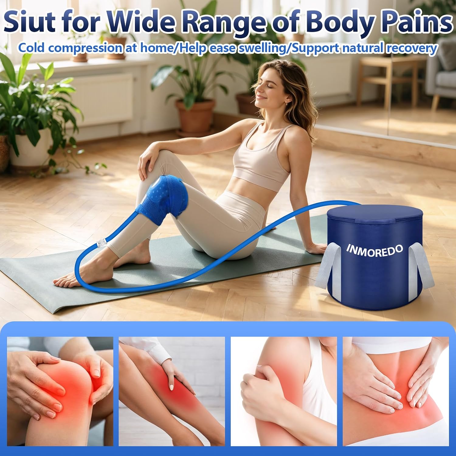 Cold Therapy Machine, Programable Ice Therapy Machine, for Knee Replacement, Post-Surgery Recovery, ACL for Sports Injuries, Sprains, Reduce Swelling, Knee Pad