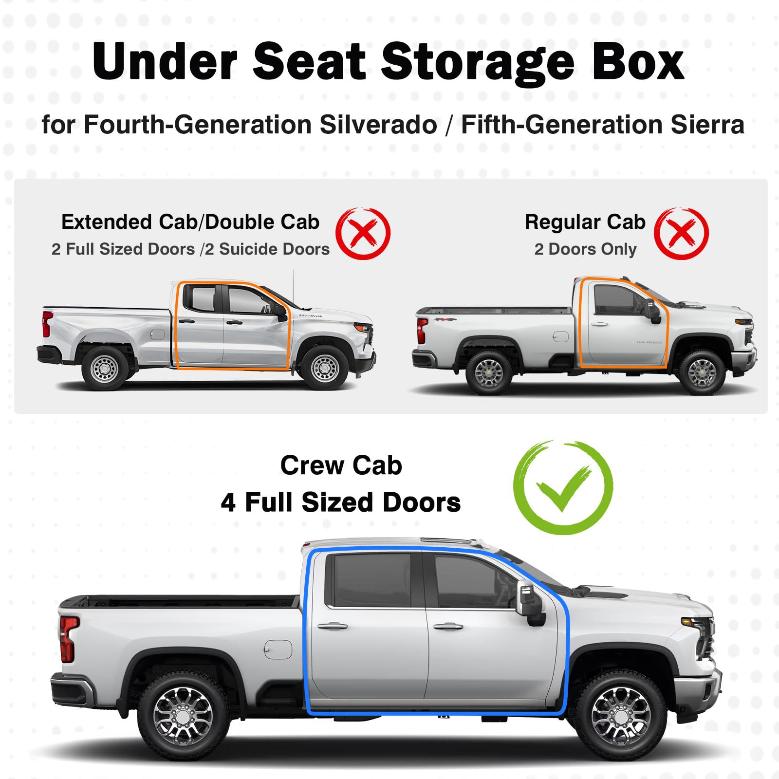 Mixsuper Liner Under Seat Storage For Chevy Silverado 1500 - View #4