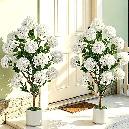 Artificial Flower Tree for Porch: 3.6ft Fake Crape Myrtle Trees