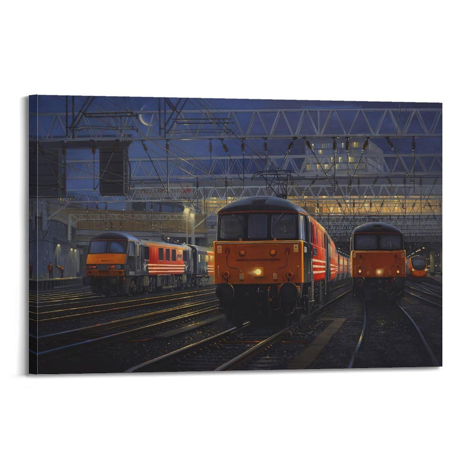 HUIYHB Vintage Steam Train Poster Nightfall Poster Decorative Painting Canvas Wall Posters And Art Picture Print Modern Family Bedroom Decor Posters 20x30inch(50x75cm)