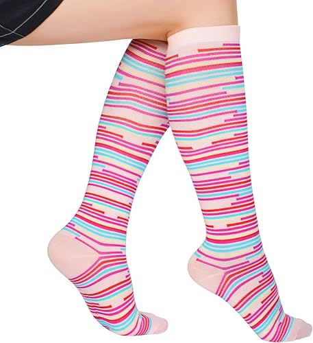 Miniatura 10 de Lavencious Calcetines de compresión 6 pares de 8-15 mmHg para mujer talla de zapato 6-10, tamaño de calcetín 9-11, 6 pares