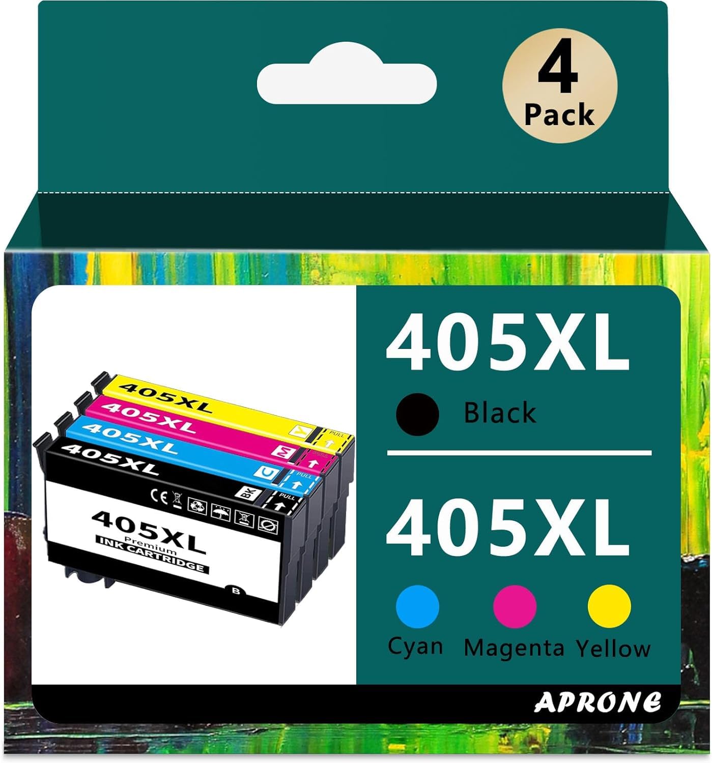 405XL Kompatibel für Epson 405 WF-7310DTW WF-7830DTWF WF-7835DTWF WF-7840DTWF Workforce Pro WF-3820DWF WF-3825DWF WF-4820DWF WF-4825DWF WF-4830DTWF (Schwarz x 1, Cyan x 1, Magenta x 1, Gelb x 1)