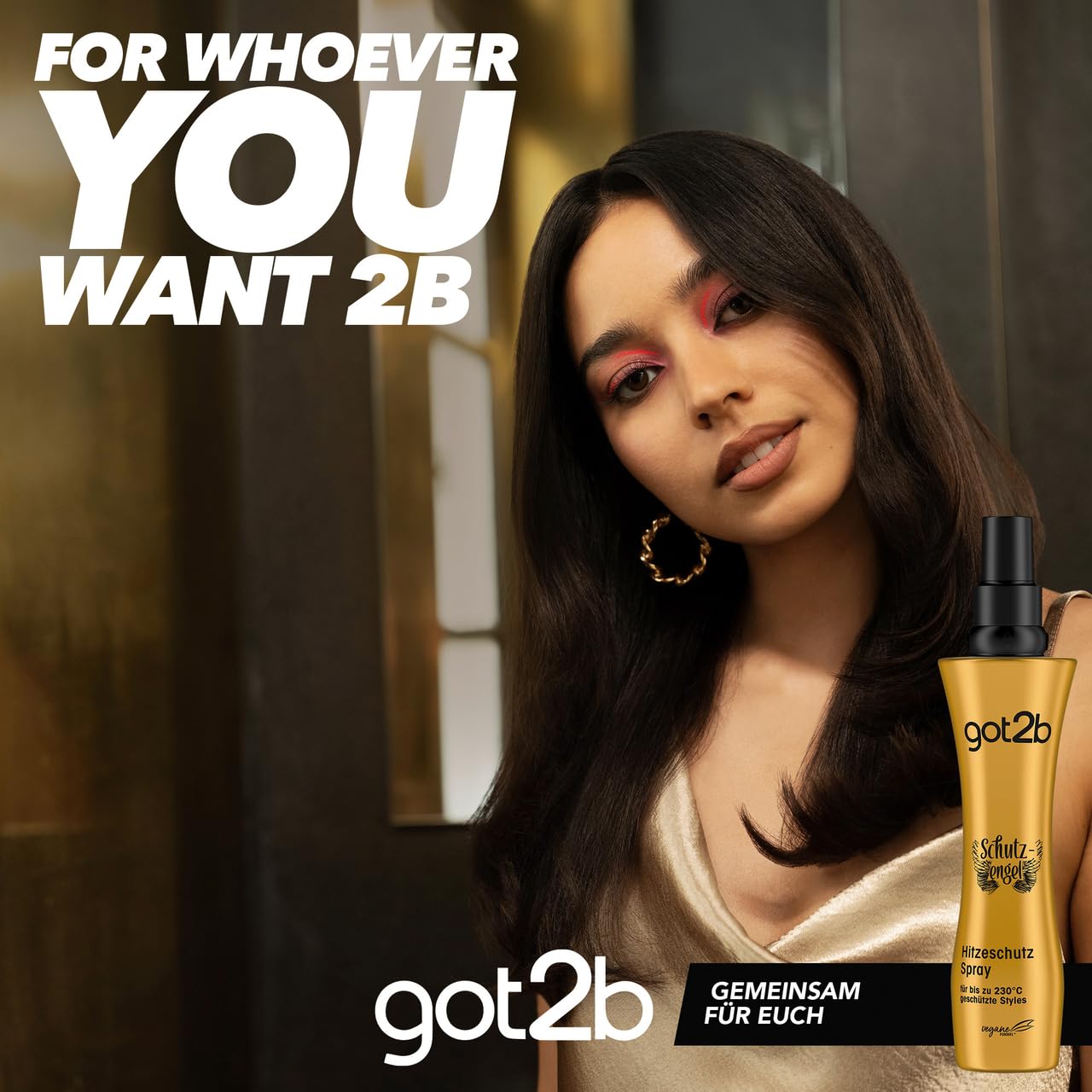 got2b Spray protector contra el calor, ángel de la guarda hasta 230 °C (200 ml), loción de peinado que protege el cabello de daños por calor, para estilos calientes con acabado brillante, no se