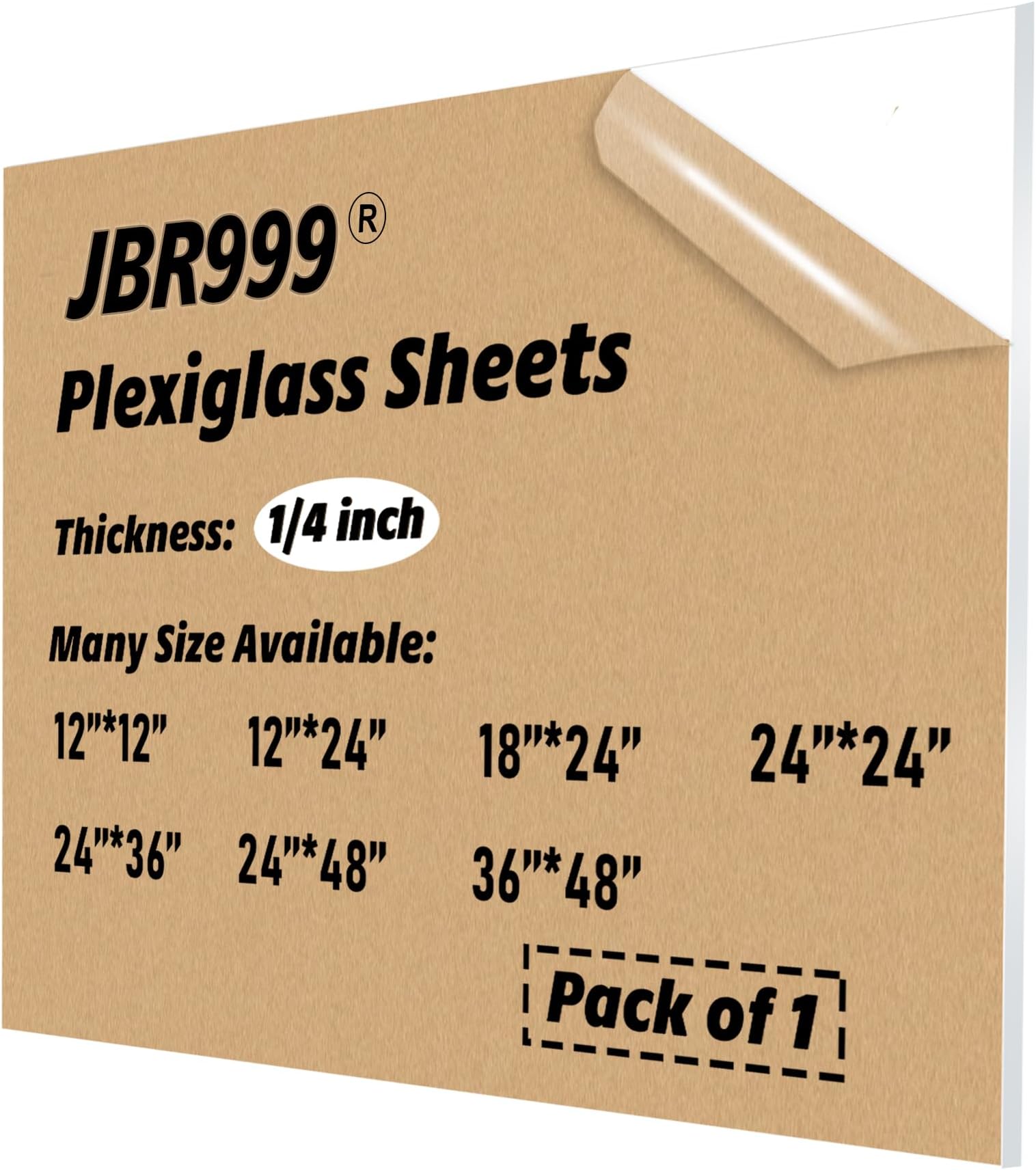 1/4" Clear Plexiglass Sheets 24x24 - for picture frame, table top, wedding signs