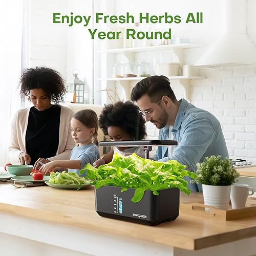 Miniatura 30 de Ahopegarden Sistema de cultivo hidropónico de jardín interior: 12 cápsulas Kit de germinación de plantas Kit de jardín de hierbas Lámpara de Blanco