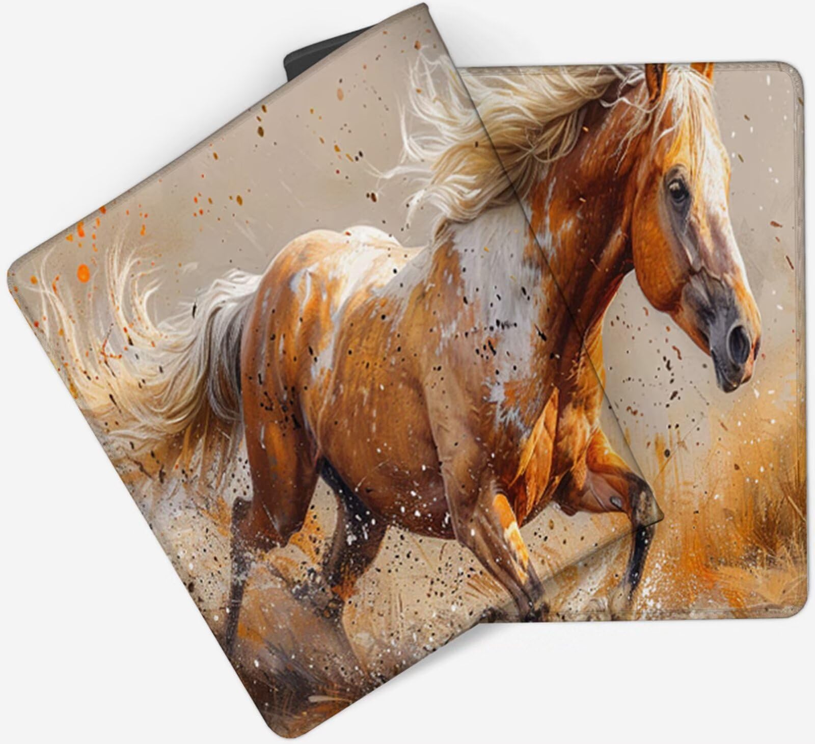 Brązowa podkładka pod mysz XXL 1200x600, podkładka pod mysz pod mysz koń wodoodporna, mysz z antypoślizgową podstawą, pod ręką szyte krawędzie, akcesoria do gier, prezent męski H2-588