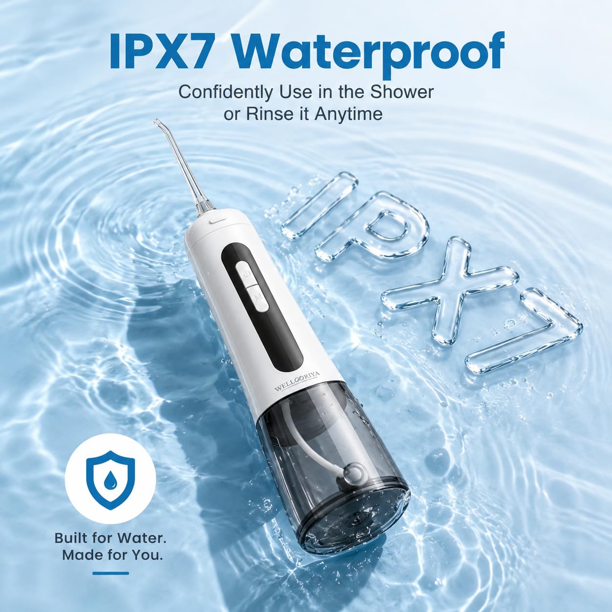 Water Flosser - Dispositivo de hilo dental inalámbrico recargable (blanco)