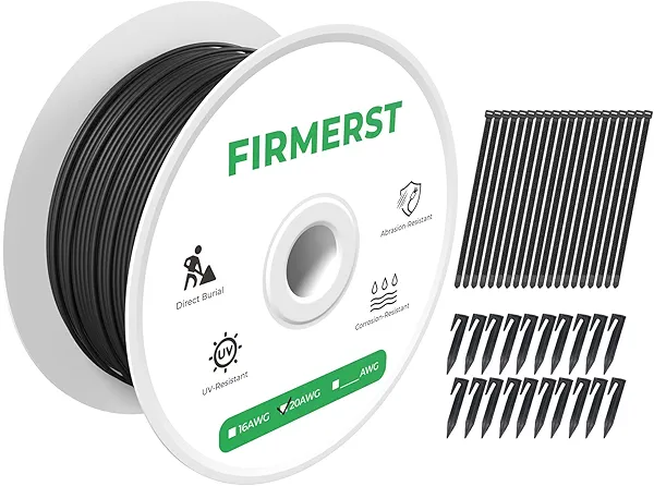 FIRMERST Ultra-Thick Dog Fence Wire Direct-Burial 20 Gauge 500 Feet with Ground Stakes+Zip Ties