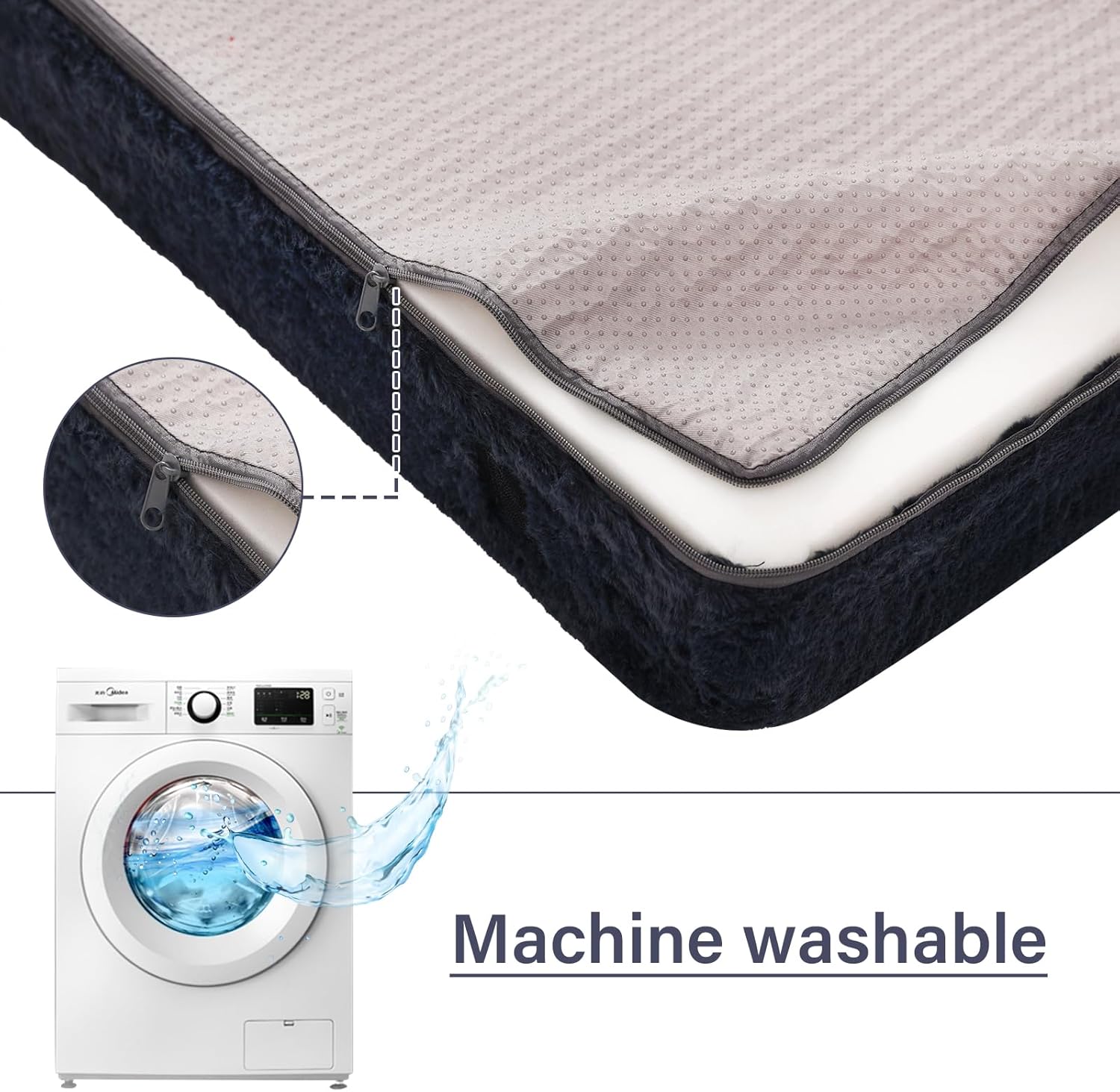 Tiita Folding Sofa Bed with Pillow Single Size Mattress&Plush Fabric with Portable Storage Bag,Floor Lounger Chair Bed for Living Room,Guest Room,Dorm,Apartment,Upstairs Loft,Home Office,Navy