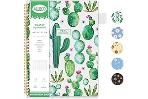 2023 Planner Cactus: Weekly & Monthly Appointment Book, 8.5"x11", Spiral Bound