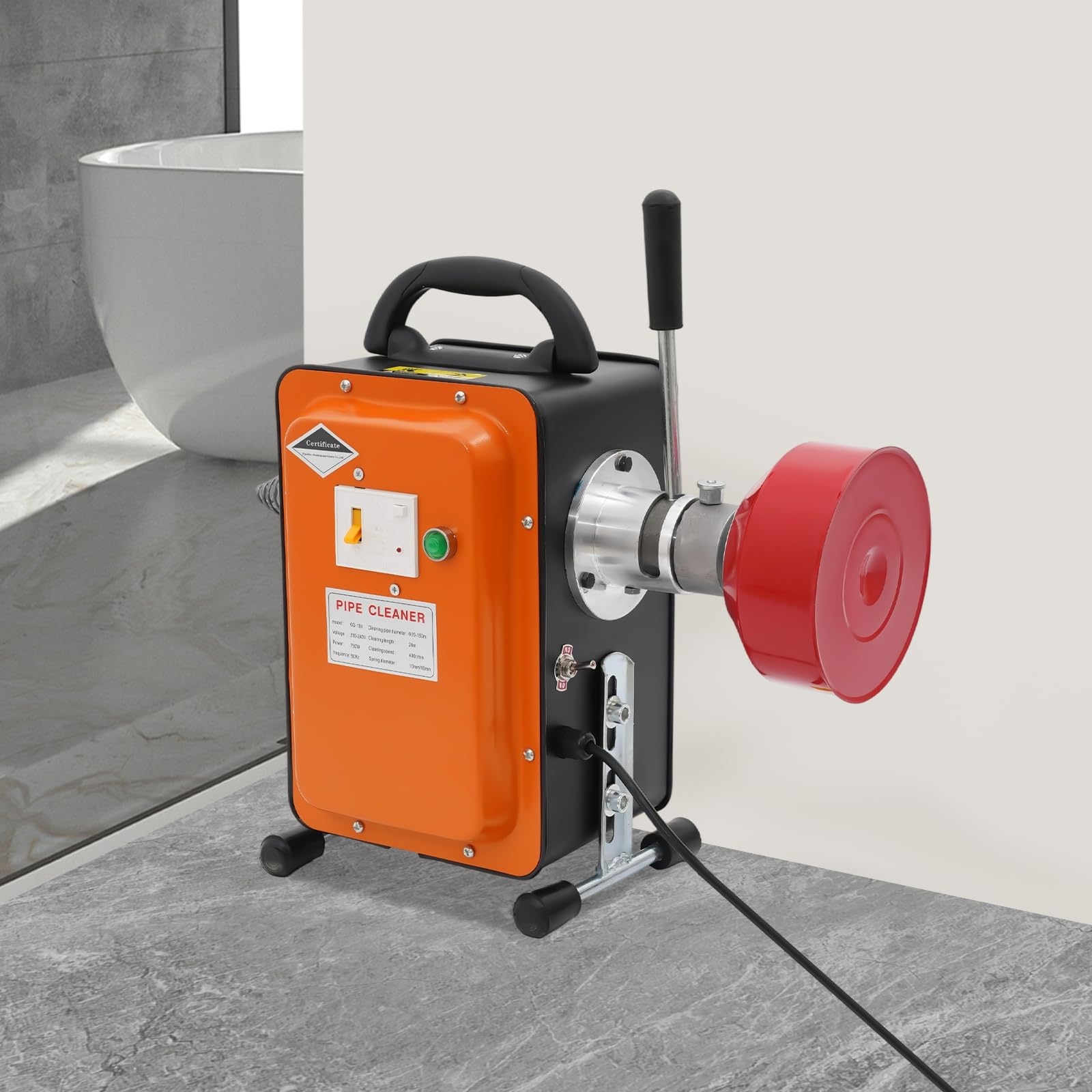 Macchina di pulizia della tubazione, Macchina di pulizia del tubo elettrico, Motore di rame puro Pulizia efficace tubi intasati Sicurezza protezione perdita, Per fogna impianto idraulico casa officina