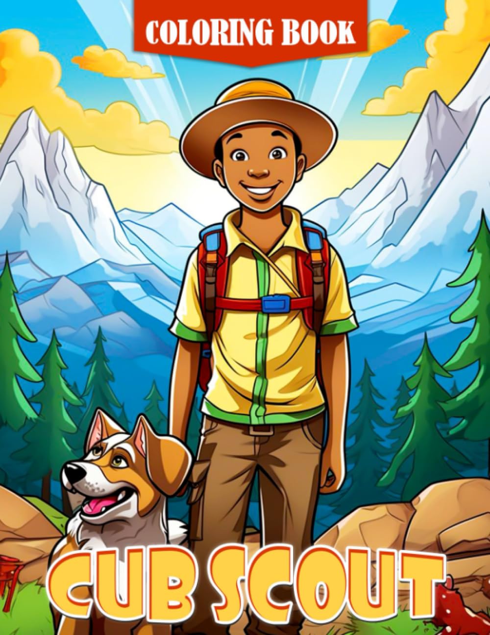Cub Scout Coloring Book: Fun And Easy Coloring Pages Featuring Scout Kids Camping, Hiking, Backpacking For All Ages To Relax And Unwind