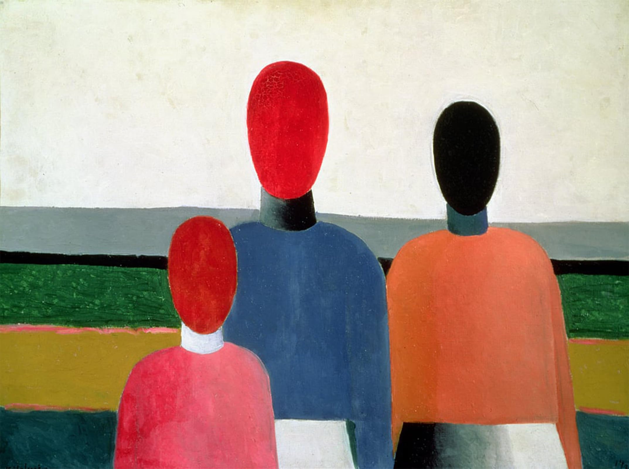 RZHRHJES Vintage Wall Art Picture on Canvas Wall Art Poster Three Female Figures by Kazimir Severinovich Malevich Canvas Poster for Office Decor 60x90cm