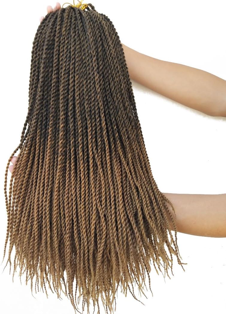 18 Inch 8Packs Senegalese Twist Hair Crochet Braids 30Stands/Pack Synthetic Braiding Hair Extensions for Black Women… (18inch, T1B/27)