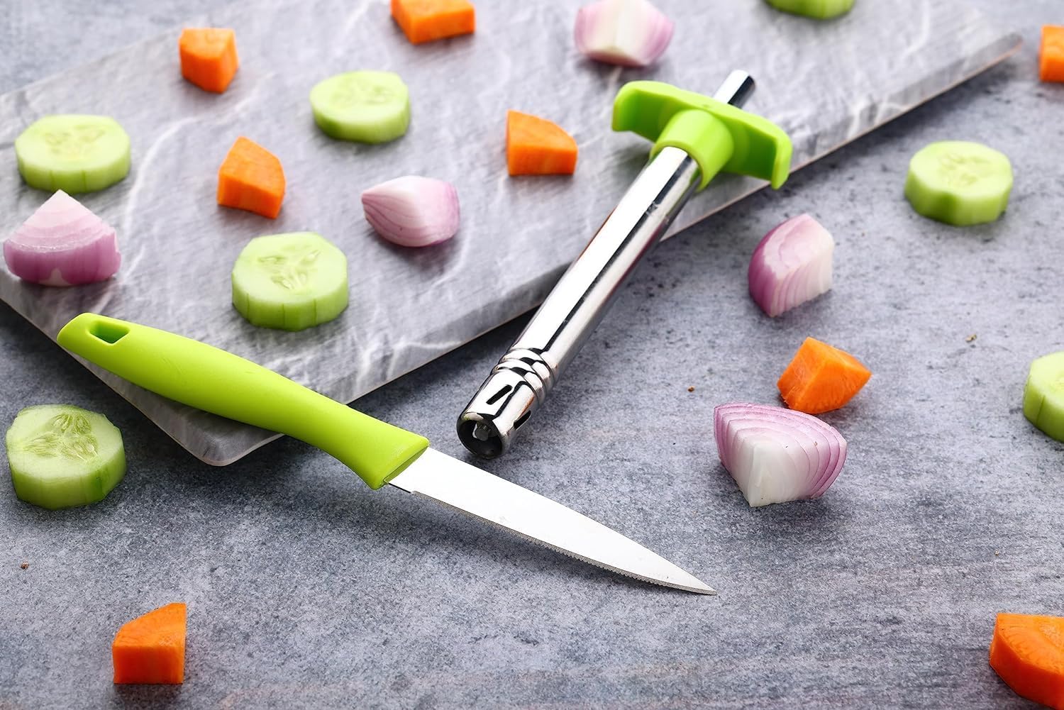 NHB BOUTIQUE 3 in 1 Kitchen Knife Set Combo for Kitchen Use || Gas Lighter for Kitchen Stove || Vegetable & Fruit Peeler || Kitchen Tool Set for Home & Kitchen (Pack of 1)