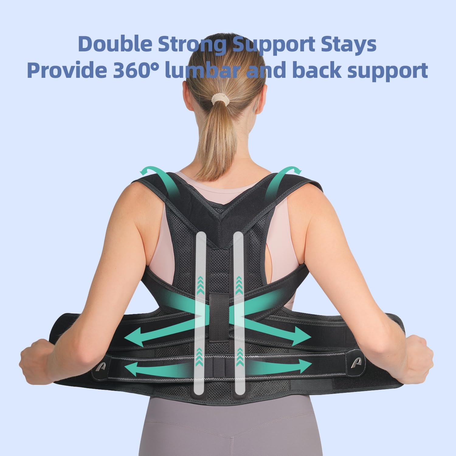 Back Brace Posture Corrector for Women & Men: Adjustable Full Back Posture Braces with Upgraded Support & Breathable Mesh for Back Pain Relief Scoliosis, Hunchback & Spine Alignment