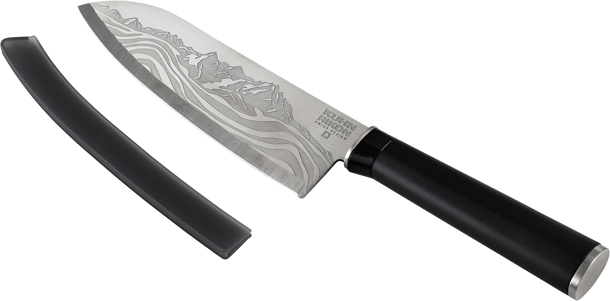 Kuhn Rikon JIU Non-Stick Chef's Knife with Safety Sheath, 29.5 cm, Black