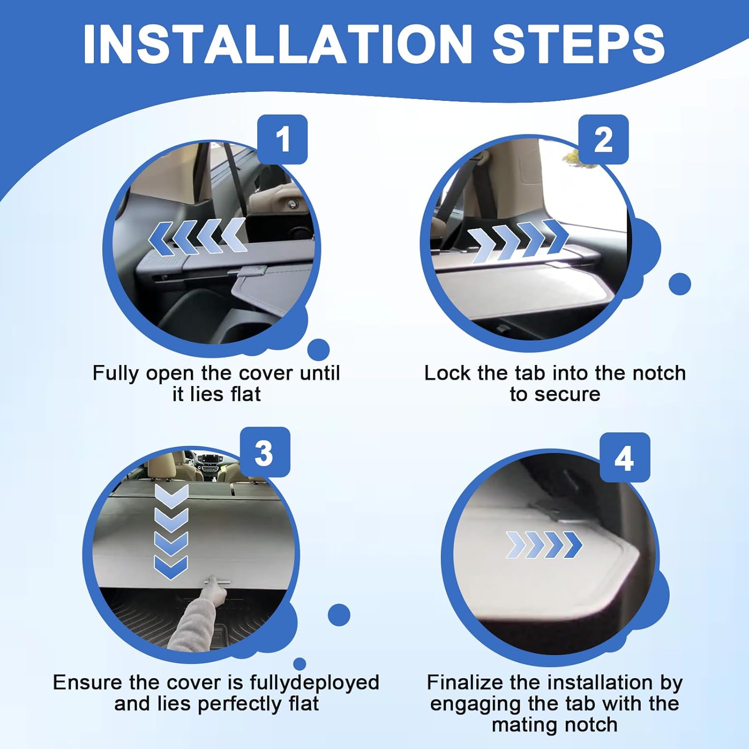 Cargo Cover for Honda HR-V l4 2.0L 2023-2025 - Waterproof Tear Accessories -Resistant Carbon Fibe Trunk Cover, Car Retractable Cargo Cover, Anti-Peeping Luggage Privacy Shield