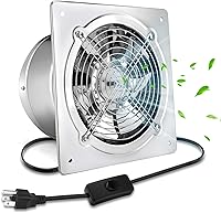 JOHAHTANG 8 Inch Exhaust Fan 576 CFM - Metal Wall Mount Vent Fan with Damper for Bathroom, Kitchen, Attic & Garage