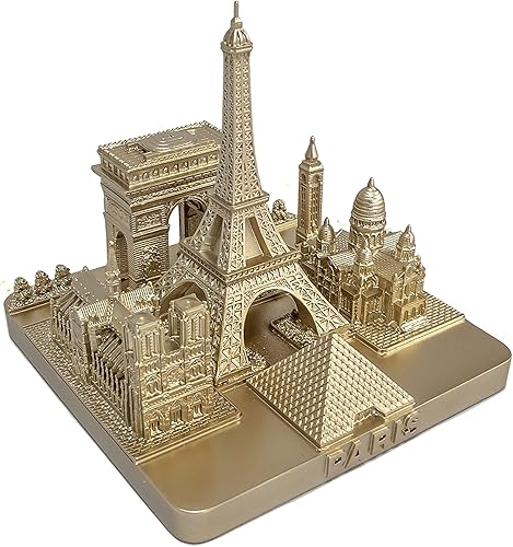 Miniatura 2 de París City Skyline Modelo 3D Landmark Réplica Cuadrado Oro Rosa 4 ½ pulgadas