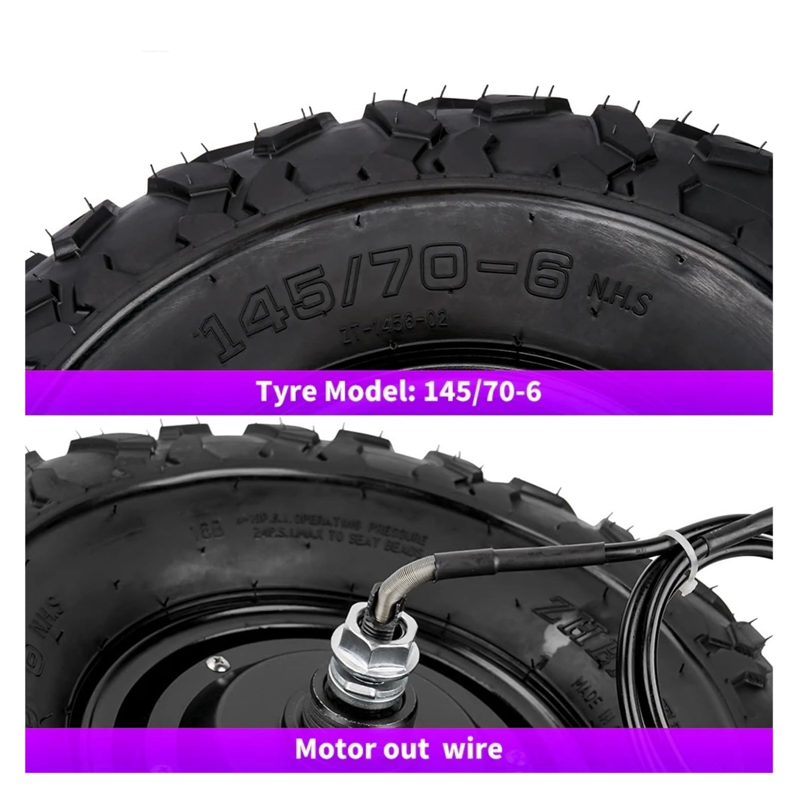 Kit De Brouette Électrique Tout-Terrain À Couple Élevé avec Moteur Moyeu Engrenages sans Balais, 14,5 Pouces, 24 V/36 V/48 V, 250 W/350 W/500 W