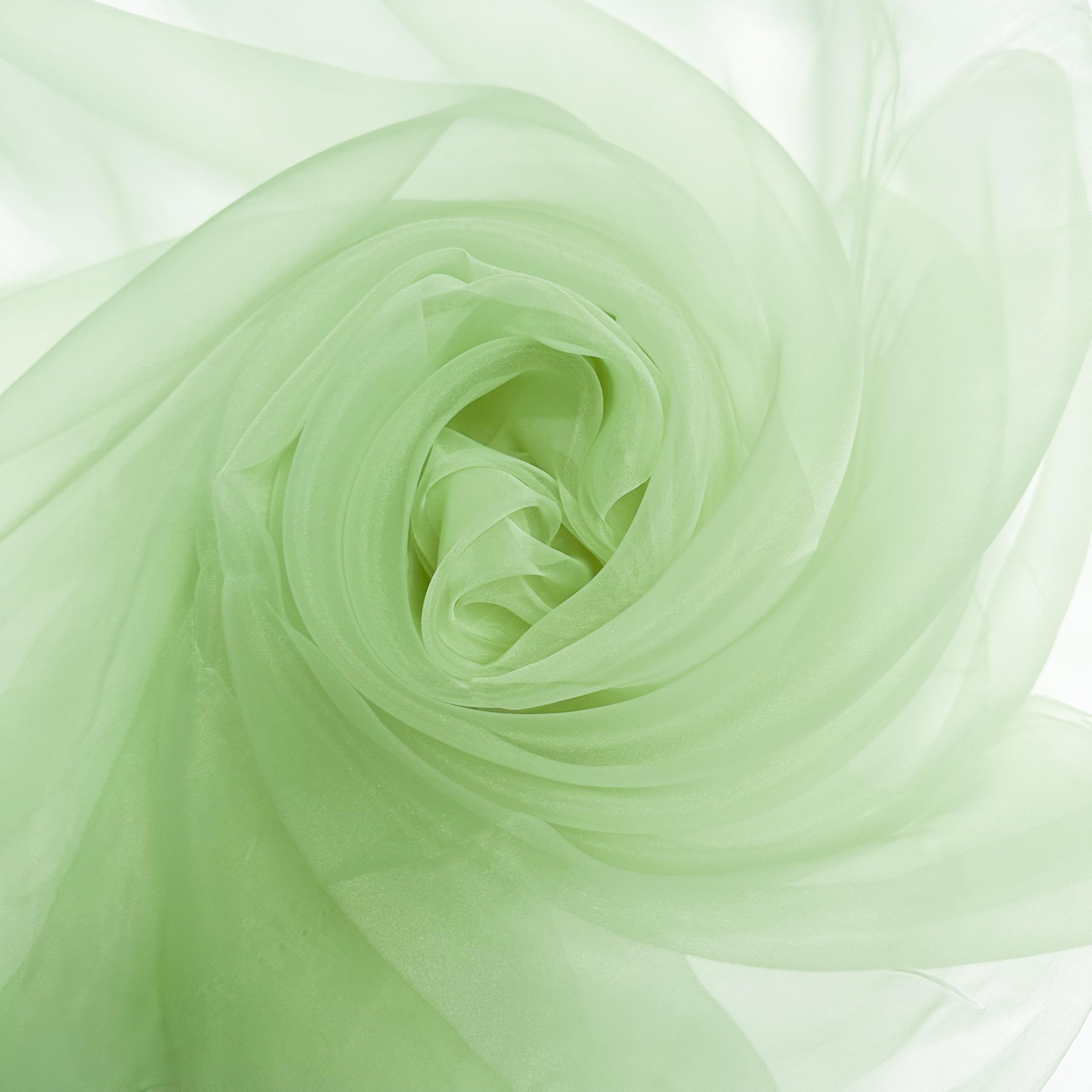 Megachest 145CM Wide Soft Organza Dress Fabric Fancy Costumes Decorations 50 Colors(Mellow sage,50 Meters) โ image 1